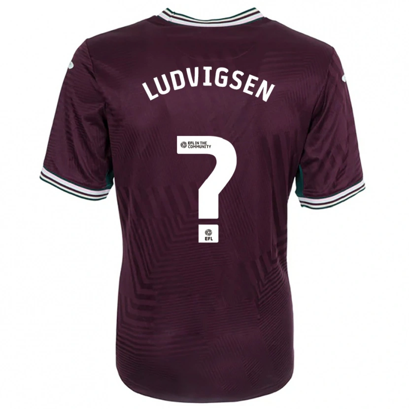 Danxen Børn Kai Ludvigsen #0 Rust Rød Hvid Udebane Spillertrøjer 2025/26 Trøje T-Shirt