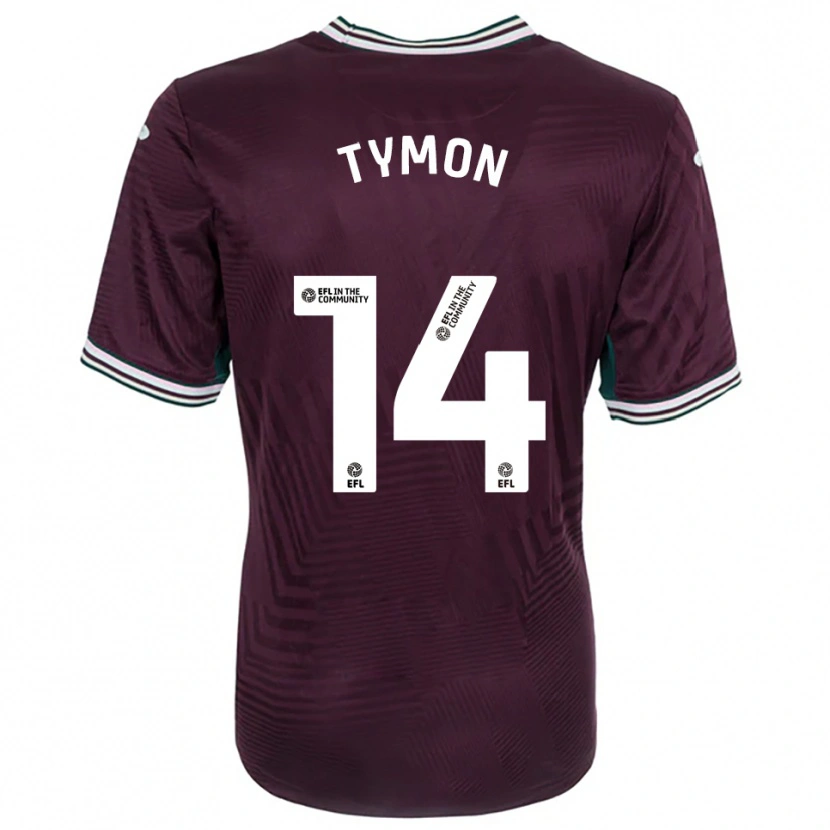 Danxen Børn Josh Tymon #14 Rust Rød Hvid Udebane Spillertrøjer 2025/26 Trøje T-Shirt