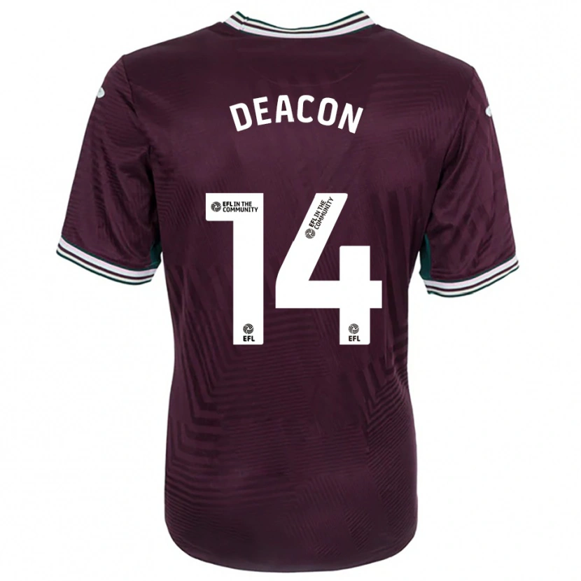 Danxen Børn Callum Deacon #14 Rust Rød Hvid Udebane Spillertrøjer 2025/26 Trøje T-Shirt