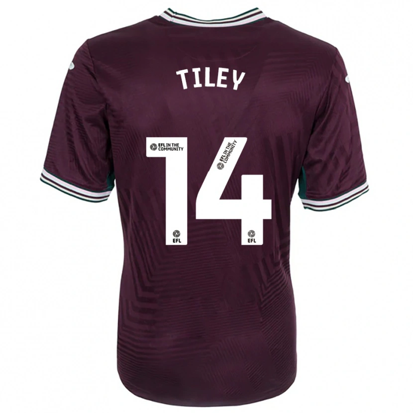 Danxen Børn Chloe Tiley #14 Rust Rød Hvid Udebane Spillertrøjer 2025/26 Trøje T-Shirt
