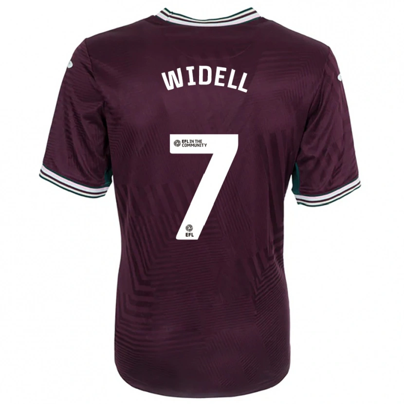 Danxen Børn Melker Widell #7 Rust Rød Hvid Udebane Spillertrøjer 2025/26 Trøje T-Shirt