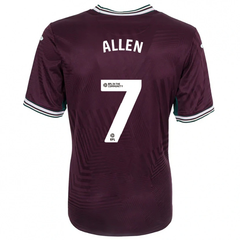 Danxen Børn Joe Allen #7 Rust Rød Hvid Udebane Spillertrøjer 2025/26 Trøje T-Shirt