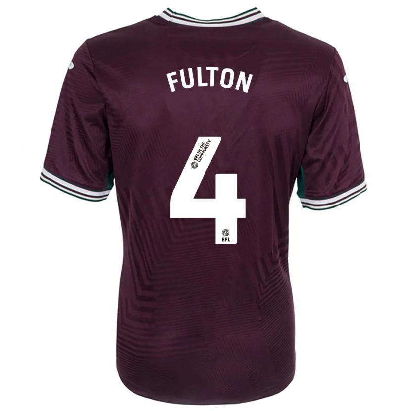 Danxen Børn Jay Fulton #4 Rust Rød Hvid Udebane Spillertrøjer 2025/26 Trøje T-Shirt