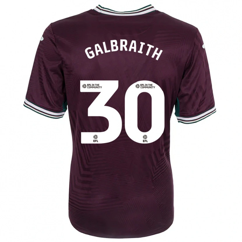 Danxen Børn Ethan Galbraith #30 Rust Rød Hvid Udebane Spillertrøjer 2025/26 Trøje T-Shirt