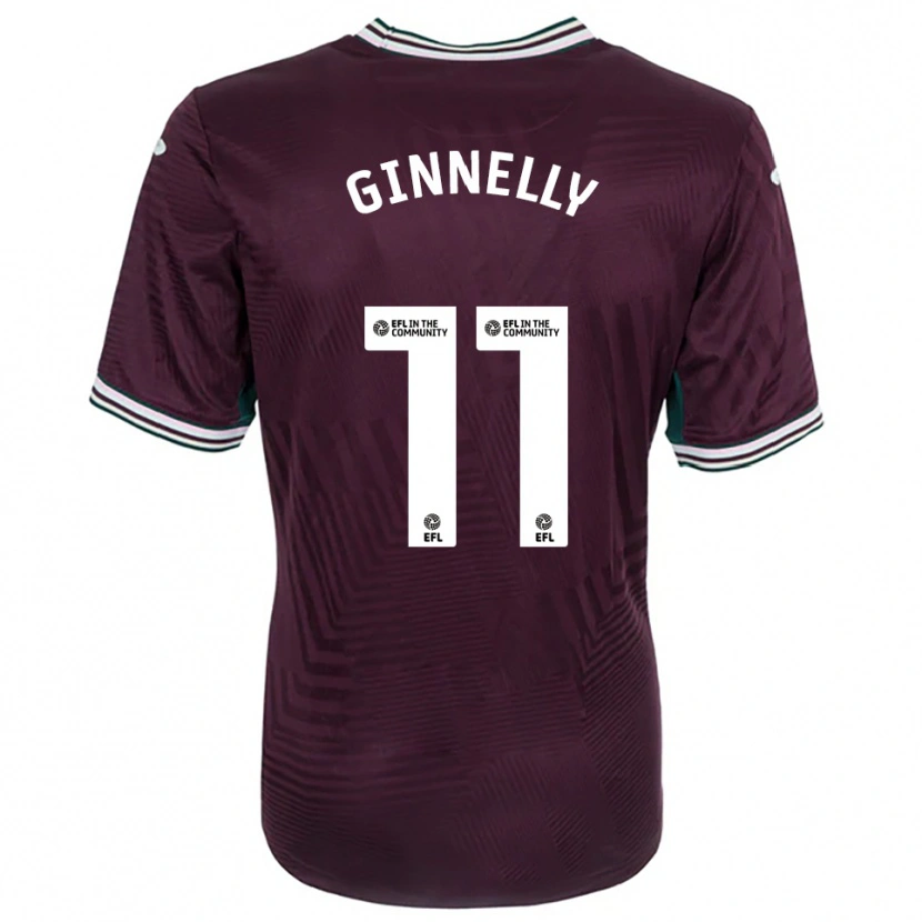 Danxen Børn Josh Ginnelly #11 Rust Rød Hvid Udebane Spillertrøjer 2025/26 Trøje T-Shirt