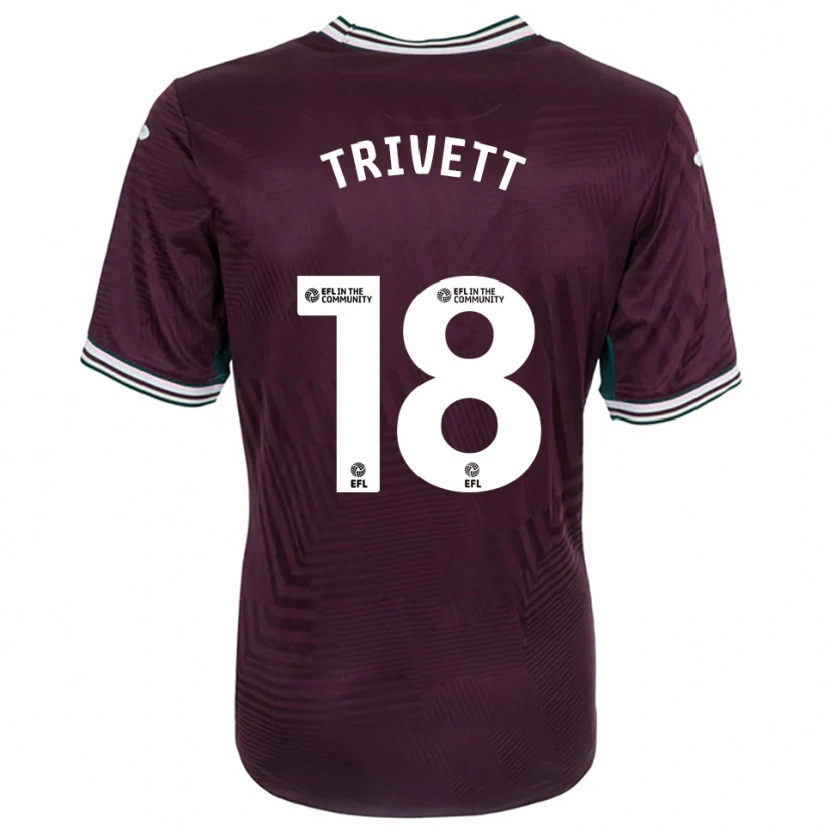 Danxen Børn Taite Trivett #18 Rust Rød Hvid Udebane Spillertrøjer 2025/26 Trøje T-Shirt