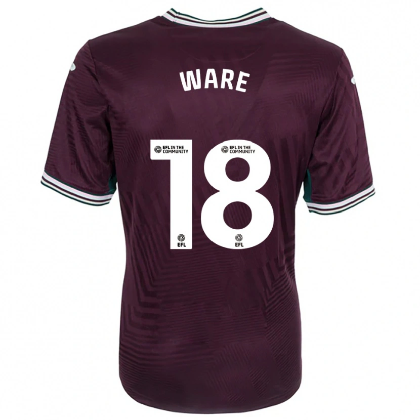 Danxen Børn Phoebe Ware #18 Rust Rød Hvid Udebane Spillertrøjer 2025/26 Trøje T-Shirt