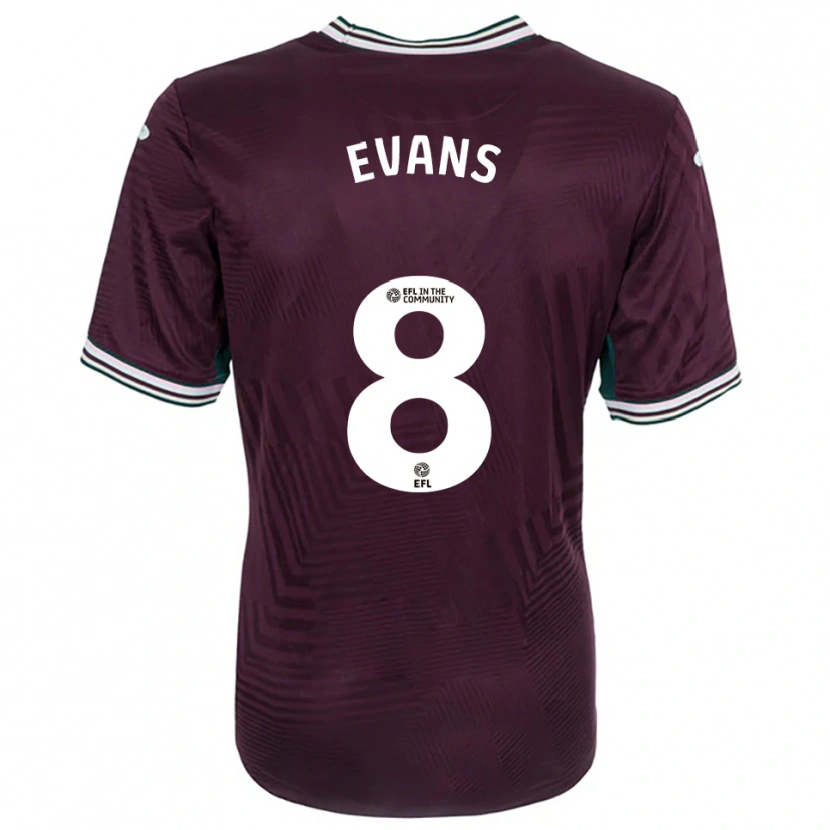 Danxen Børn Bobo Evans #8 Rust Rød Hvid Udebane Spillertrøjer 2025/26 Trøje T-Shirt