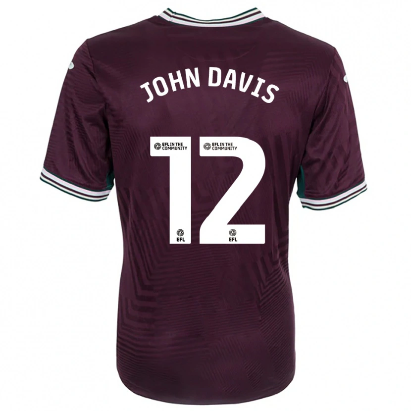 Danxen Børn Stacey John-Davis #12 Rust Rød Hvid Udebane Spillertrøjer 2025/26 Trøje T-Shirt