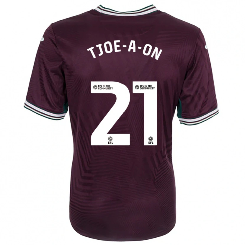 Danxen Børn Nathan Tjoe-A-On #21 Rust Rød Hvid Udebane Spillertrøjer 2025/26 Trøje T-Shirt