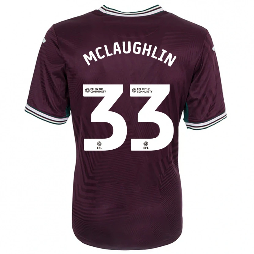 Danxen Børn Jon Mclaughlin #33 Rust Rød Hvid Udebane Spillertrøjer 2025/26 Trøje T-Shirt