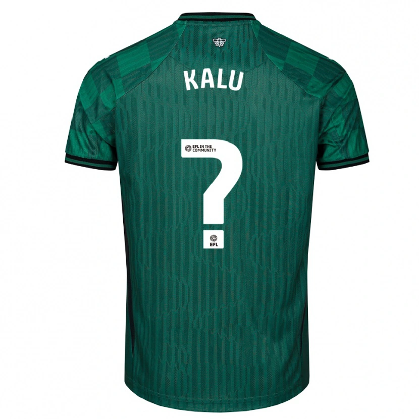 Danxen Børn Samuel Kalu #0 Grøn Sort Udebane Spillertrøjer 2025/26 Trøje T-Shirt