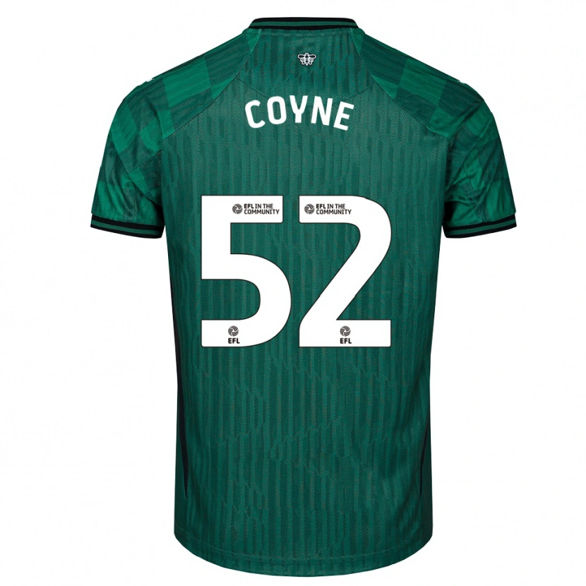 Danxen Børn Aidan Coyne #52 Grøn Sort Udebane Spillertrøjer 2025/26 Trøje T-Shirt