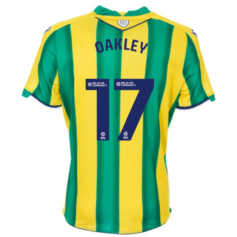 Danxen Børn Rhianne Oakley #17 Gul Grøn Udebane Spillertrøjer 2025/26 Trøje T-Shirt