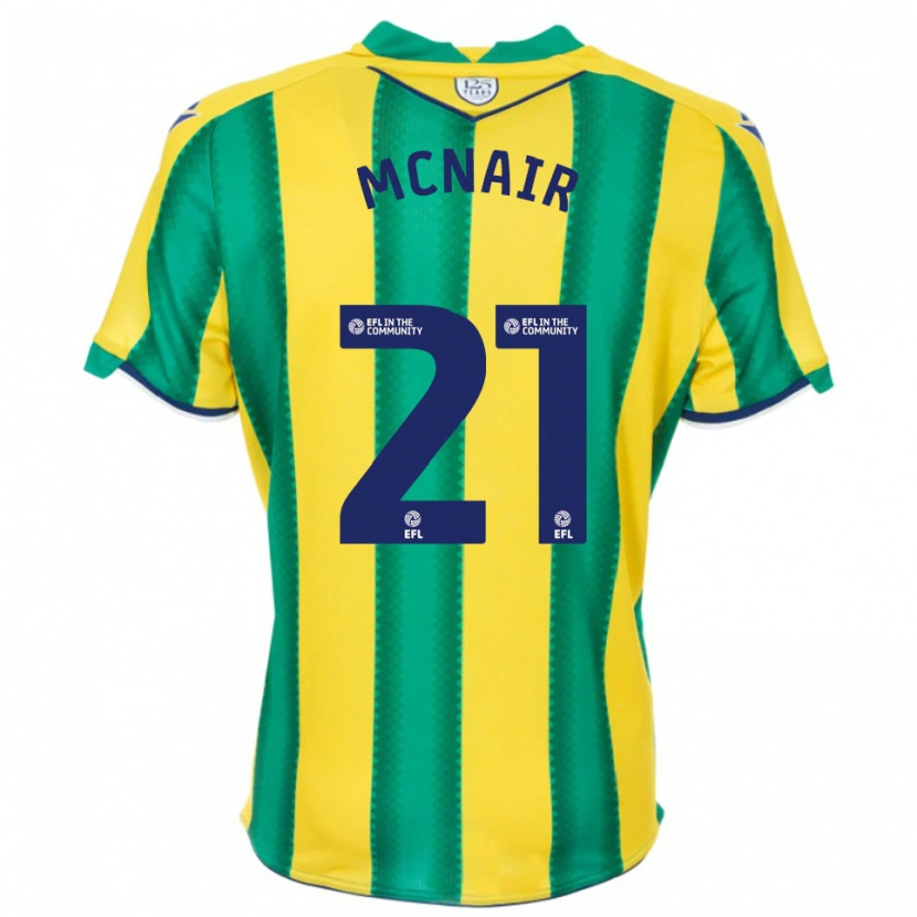 Danxen Børn Paddy Mcnair #21 Gul Grøn Udebane Spillertrøjer 2025/26 Trøje T-Shirt