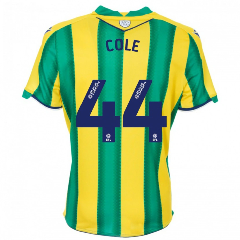 Danxen Børn Devante Cole #44 Gul Grøn Udebane Spillertrøjer 2025/26 Trøje T-Shirt