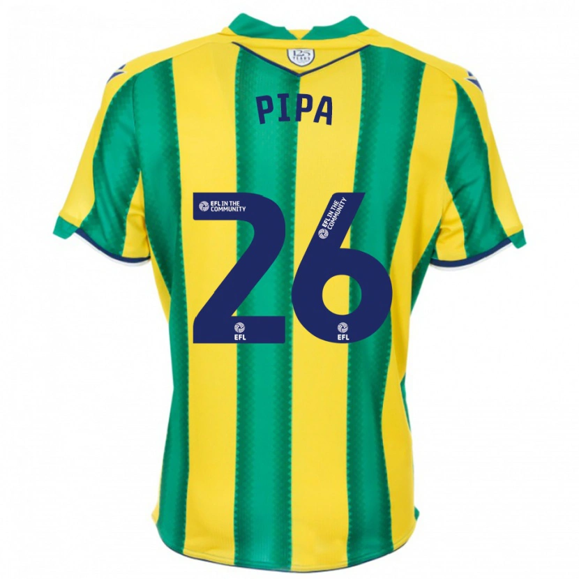Danxen Børn Pipa #26 Gul Grøn Udebane Spillertrøjer 2025/26 Trøje T-Shirt