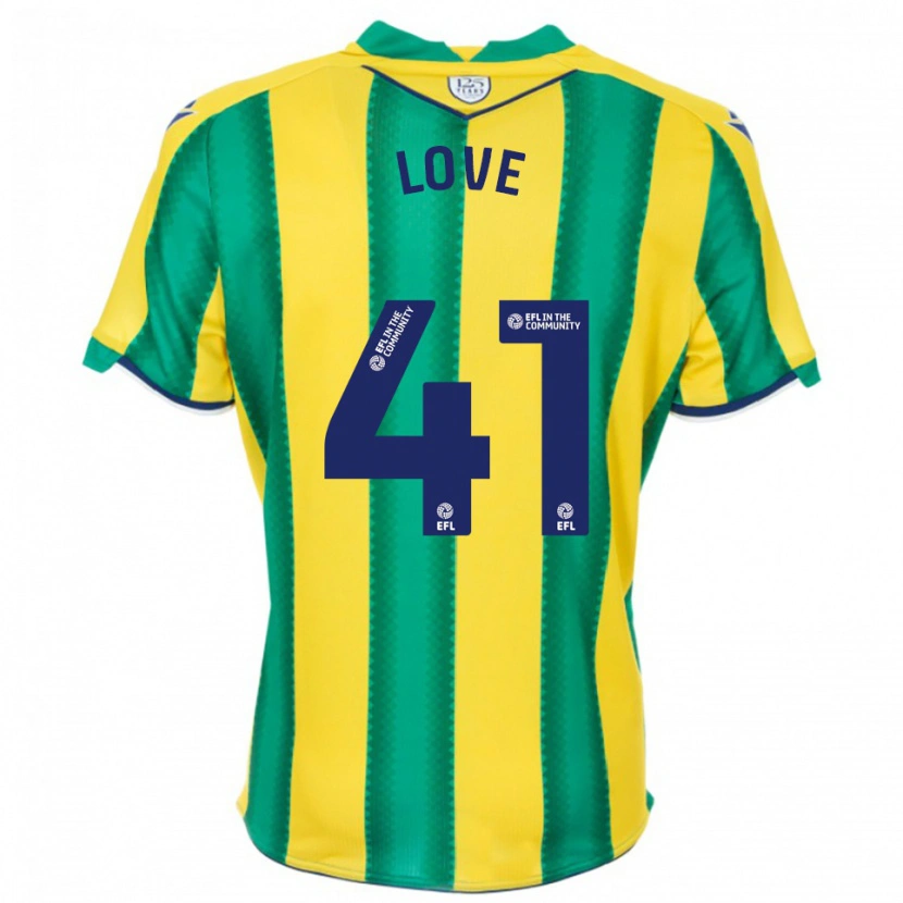 Danxen Børn Layton Love #41 Gul Grøn Udebane Spillertrøjer 2025/26 Trøje T-Shirt
