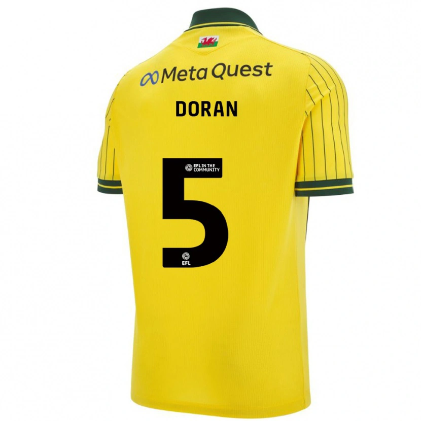 Danxen Børn Louisha Doran #5 Gul Grøn Udebane Spillertrøjer 2025/26 Trøje T-Shirt