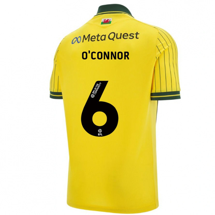 Danxen Børn Thomas O'connor #6 Gul Grøn Udebane Spillertrøjer 2025/26 Trøje T-Shirt