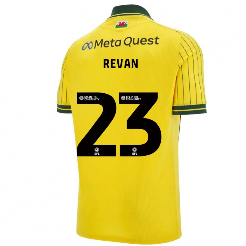Danxen Børn Sebastian Revan #23 Gul Grøn Udebane Spillertrøjer 2025/26 Trøje T-Shirt