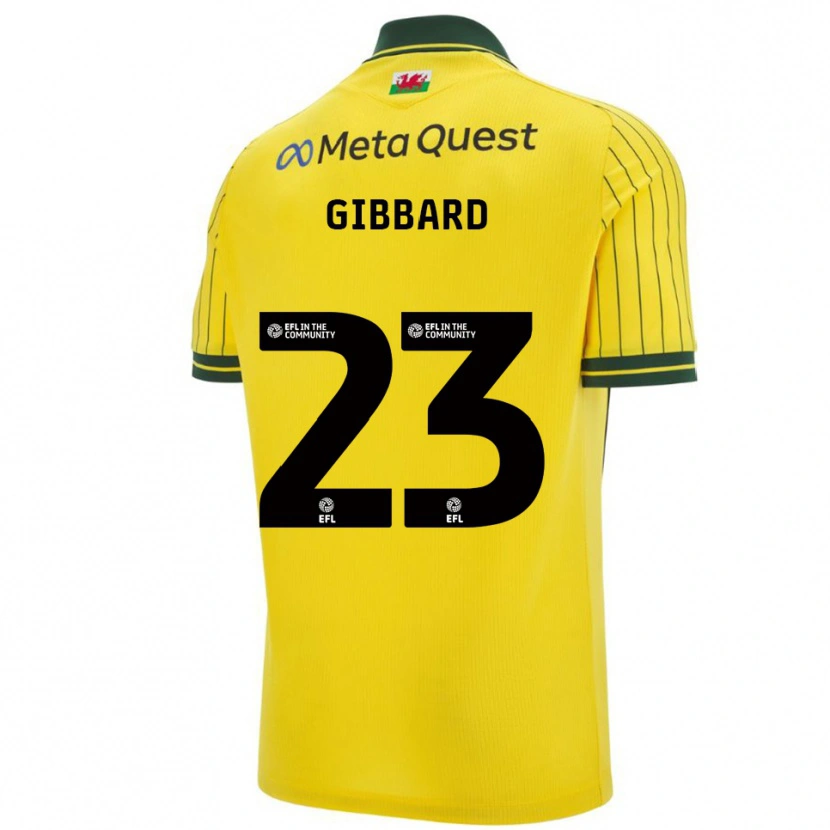 Danxen Børn Mari Gibbard #23 Gul Grøn Udebane Spillertrøjer 2025/26 Trøje T-Shirt