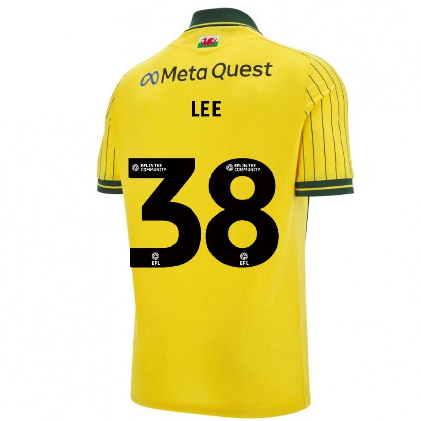 Danxen Børn Elliot Lee #38 Gul Grøn Udebane Spillertrøjer 2025/26 Trøje T-Shirt