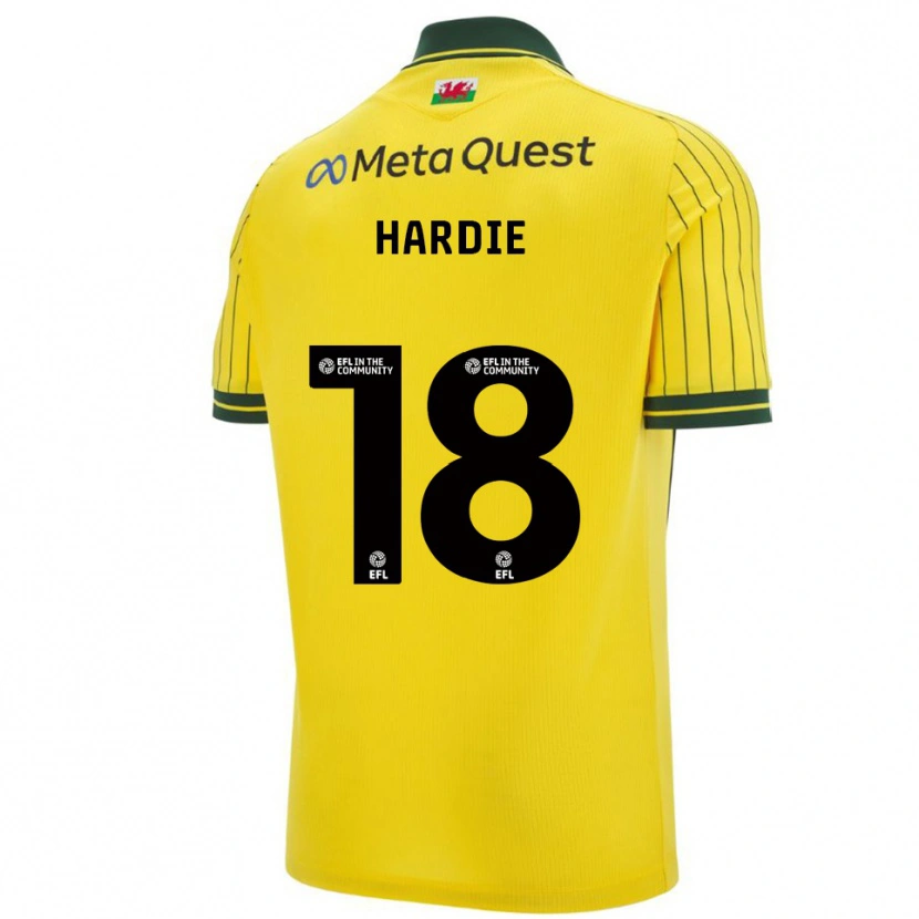 Danxen Børn Ryan Hardie #18 Gul Grøn Udebane Spillertrøjer 2025/26 Trøje T-Shirt