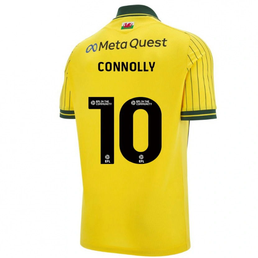 Danxen Børn Anthony Connolly #10 Gul Grøn Udebane Spillertrøjer 2025/26 Trøje T-Shirt