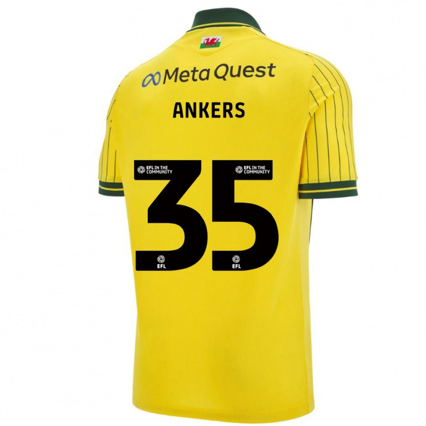 Danxen Børn Chloe Ankers #35 Gul Grøn Udebane Spillertrøjer 2025/26 Trøje T-Shirt