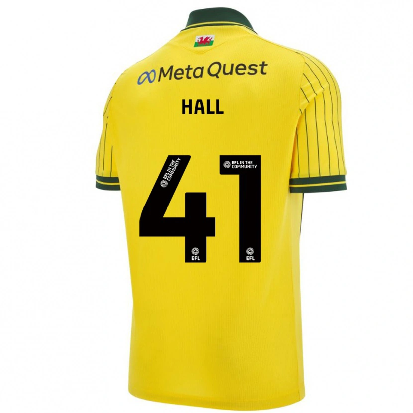 Danxen Børn Liam Hall #41 Gul Grøn Udebane Spillertrøjer 2025/26 Trøje T-Shirt