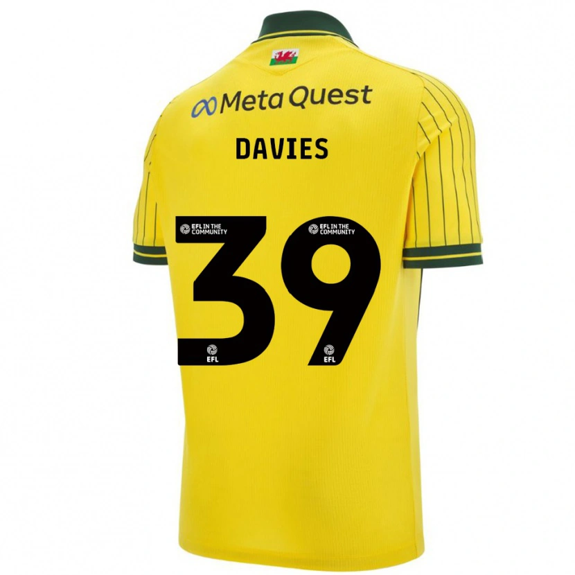 Danxen Børn Daniel Davies #39 Gul Grøn Udebane Spillertrøjer 2025/26 Trøje T-Shirt