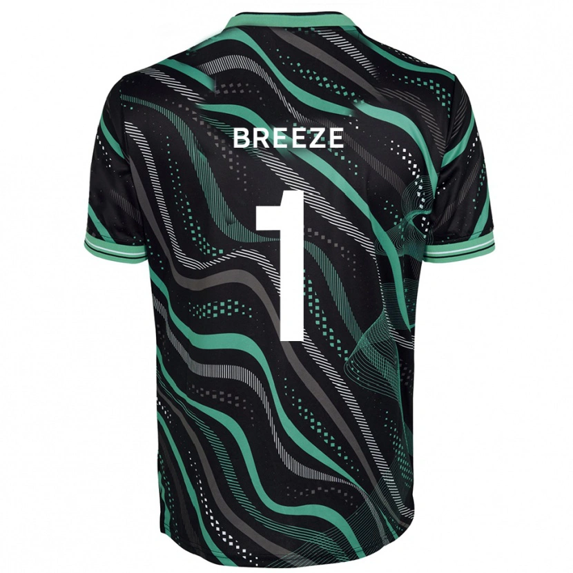 Danxen Børn Gabriel Breeze #1 Sort Grøn Udebane Spillertrøjer 2025/26 Trøje T-Shirt