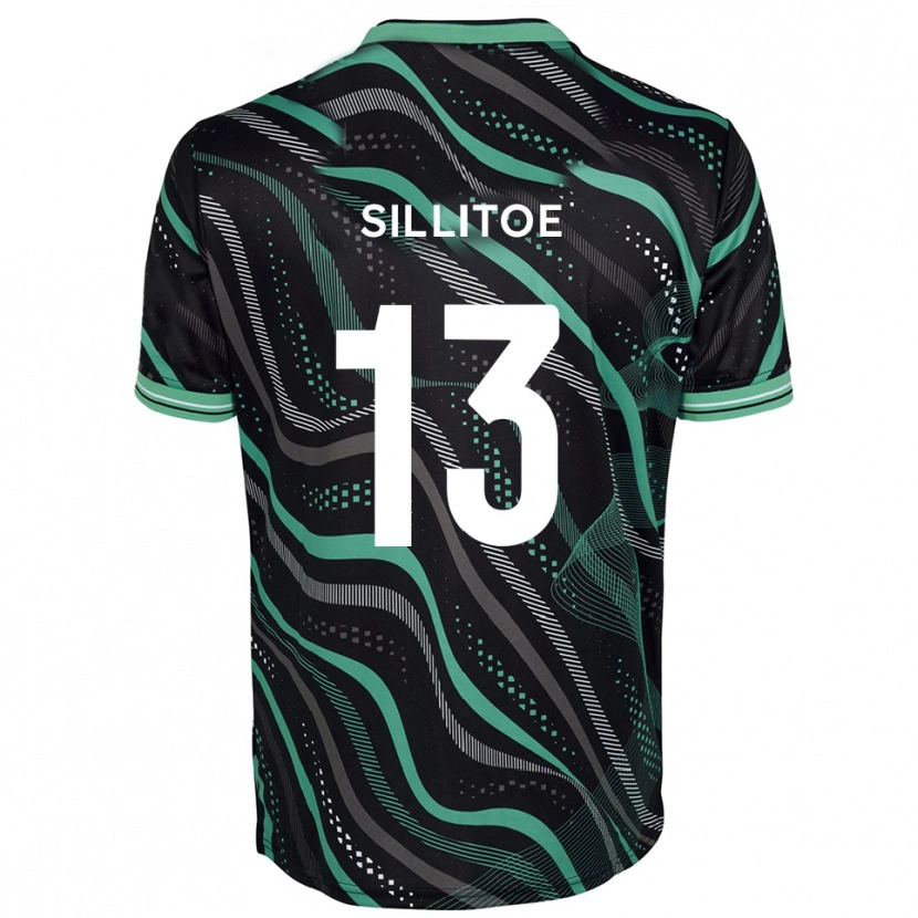 Danxen Børn Casey Sillitoe #13 Sort Grøn Udebane Spillertrøjer 2025/26 Trøje T-Shirt