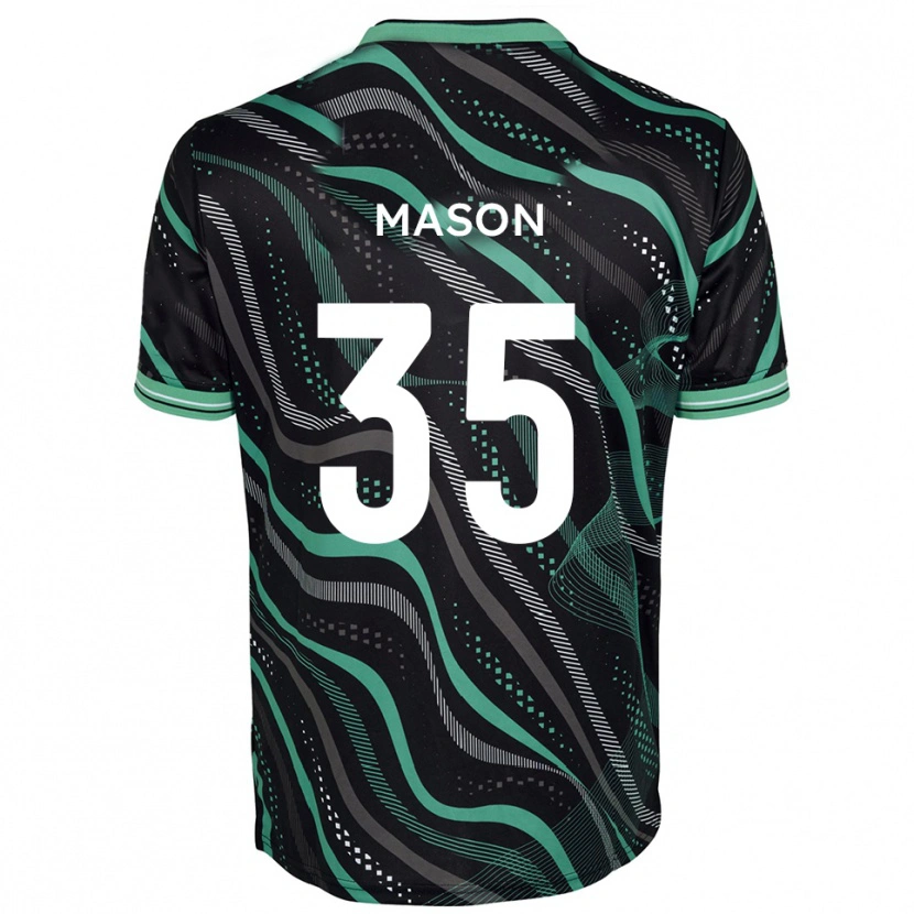 Danxen Børn Seb Mason #35 Sort Grøn Udebane Spillertrøjer 2025/26 Trøje T-Shirt
