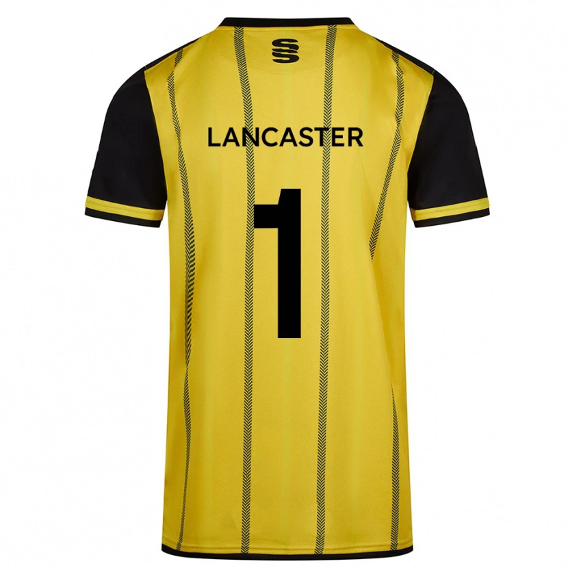 Danxen Børn Aaron Lancaster #1 Gul Sort Udebane Spillertrøjer 2025/26 Trøje T-Shirt