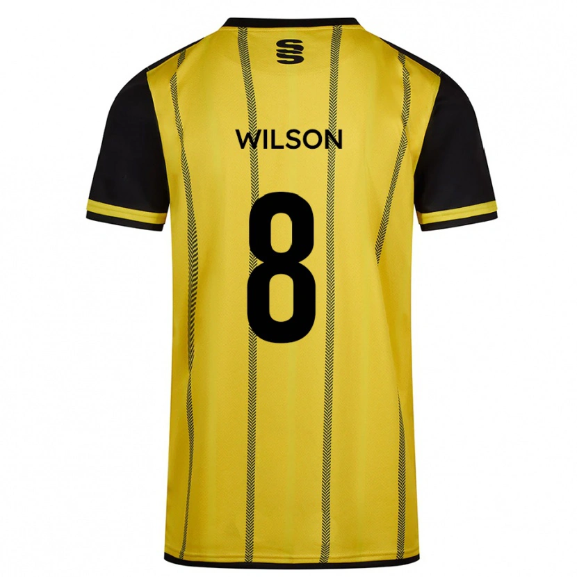 Danxen Børn George Wilson #8 Gul Sort Udebane Spillertrøjer 2025/26 Trøje T-Shirt
