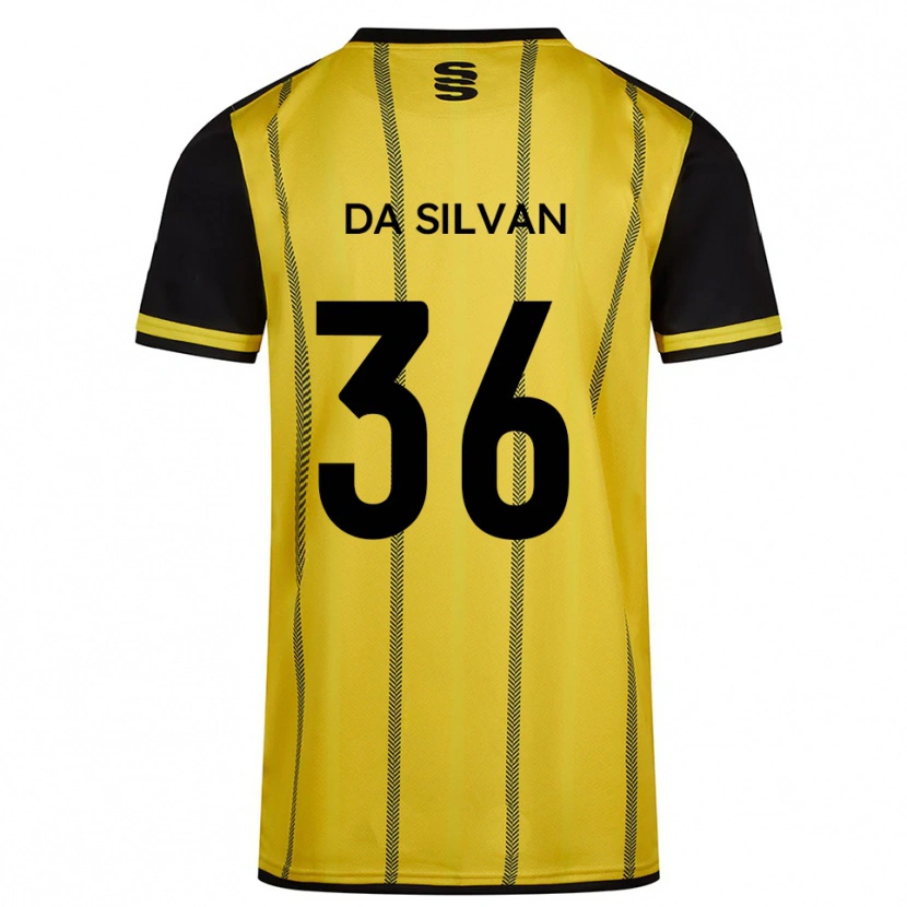 Danxen Børn Elisaro Da Silvan #36 Gul Sort Udebane Spillertrøjer 2025/26 Trøje T-Shirt