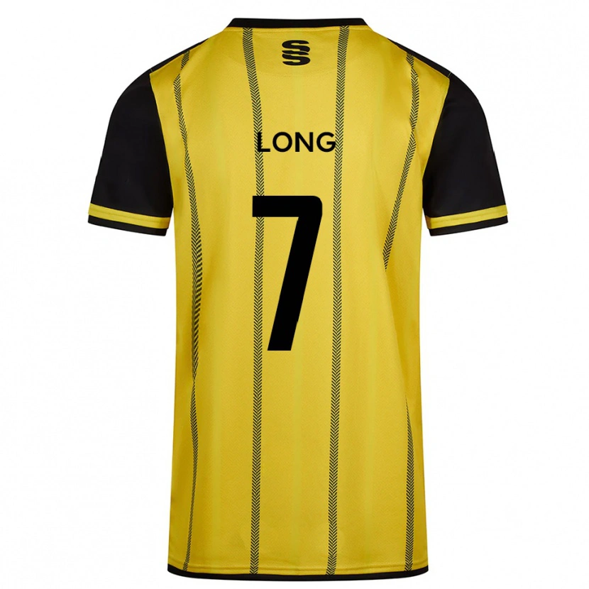 Danxen Børn Rhys Long #7 Gul Sort Udebane Spillertrøjer 2025/26 Trøje T-Shirt