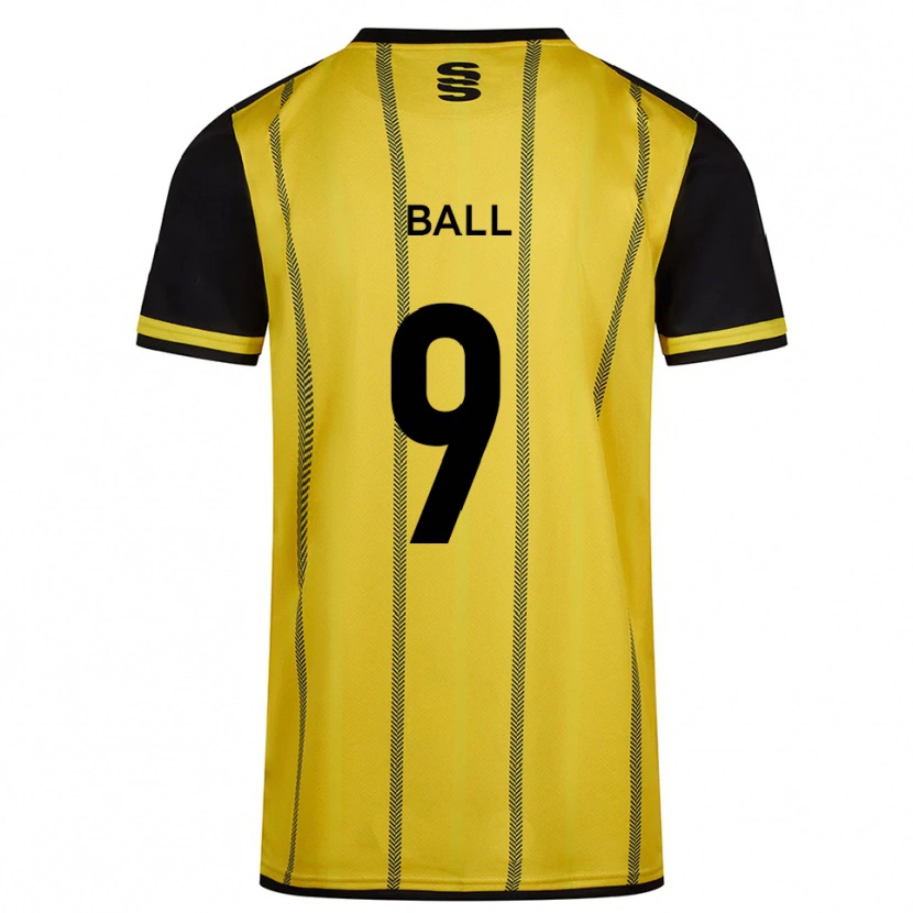 Danxen Børn Theo Ball #9 Gul Sort Udebane Spillertrøjer 2025/26 Trøje T-Shirt