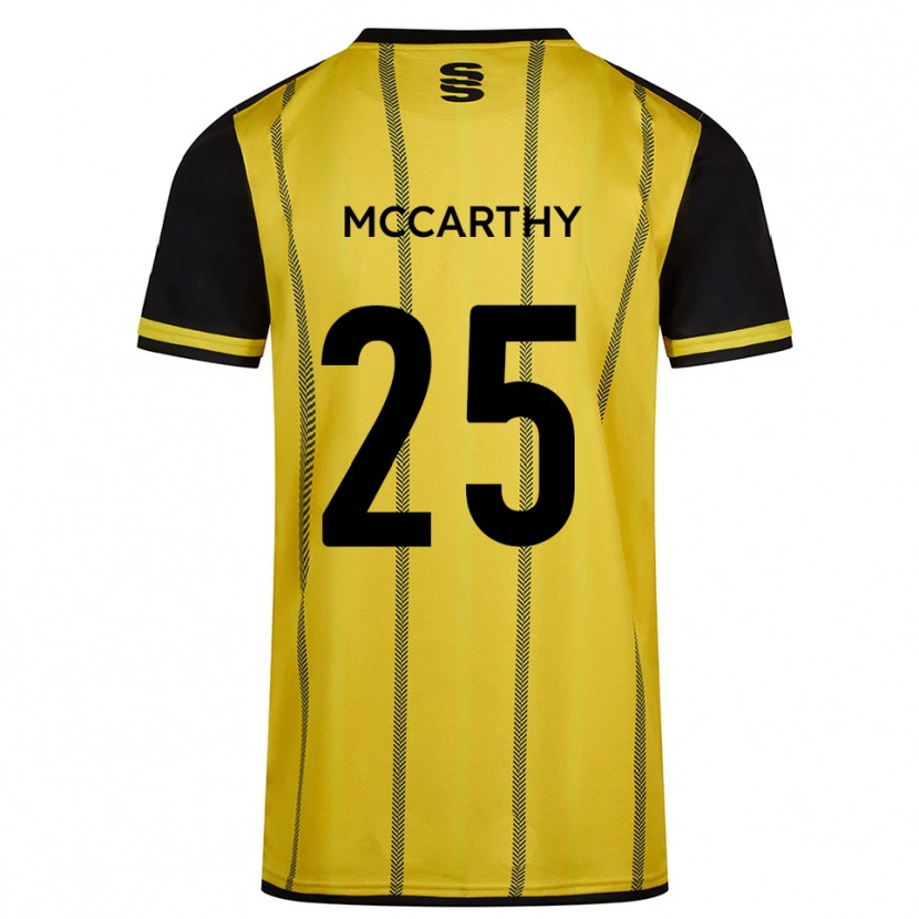 Danxen Børn Max Mccarthy #25 Gul Sort Udebane Spillertrøjer 2025/26 Trøje T-Shirt