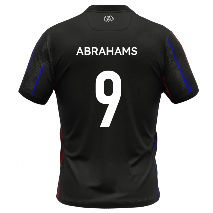 Danxen Børn Tristan Abrahams #9 Sort Rød Udebane Spillertrøjer 2025/26 Trøje T-Shirt