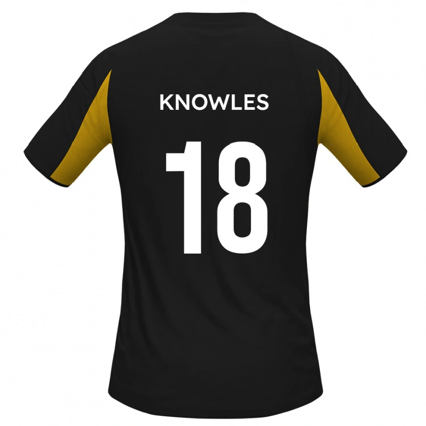 Danxen Børn Jimmy Knowles #18 Sort Gul Udebane Spillertrøjer 2025/26 Trøje T-Shirt