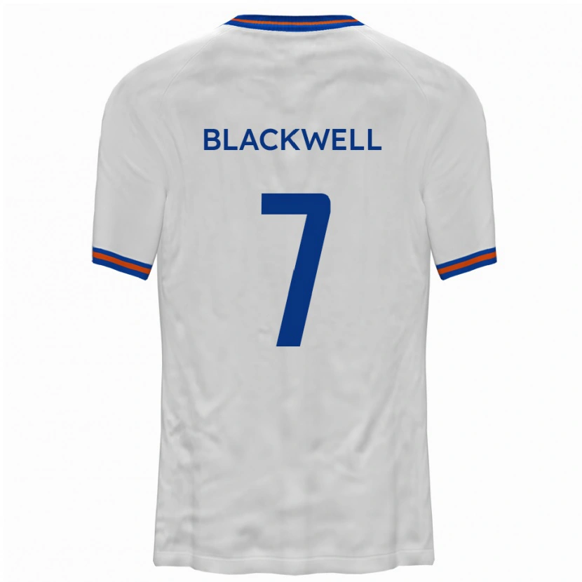Danxen Børn Tom Blackwell #7 Hvid Blå Udebane Spillertrøjer 2025/26 Trøje T-Shirt