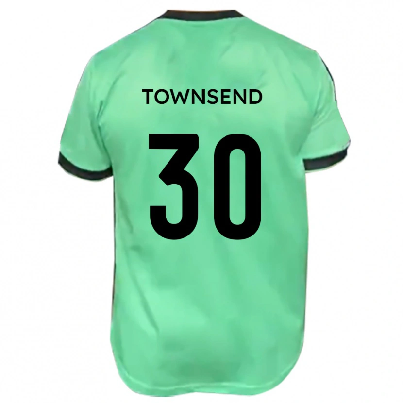 Danxen Børn Nick Townsend #30 Turkis Sort Udebane Spillertrøjer 2025/26 Trøje T-Shirt