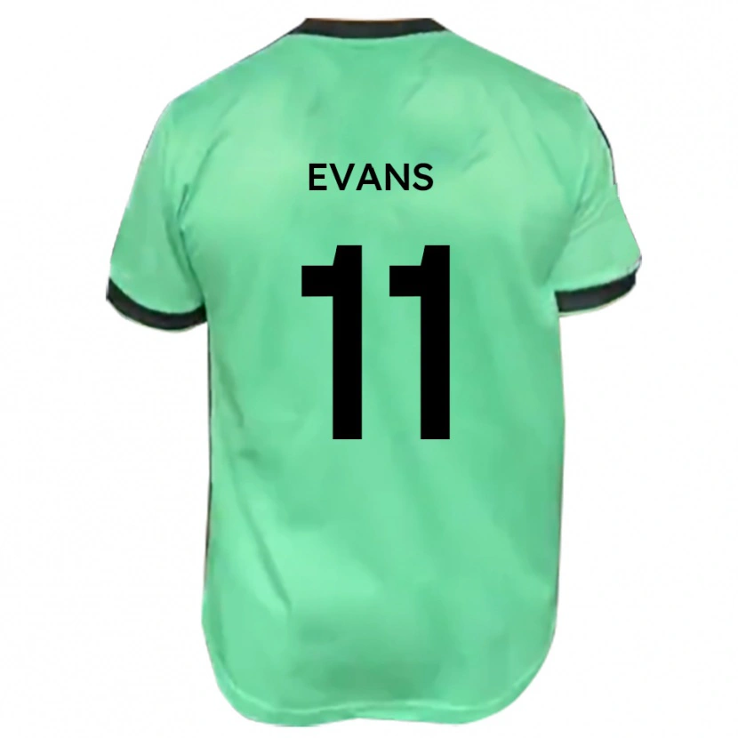 Danxen Børn Kieron Evans #11 Turkis Sort Udebane Spillertrøjer 2025/26 Trøje T-Shirt