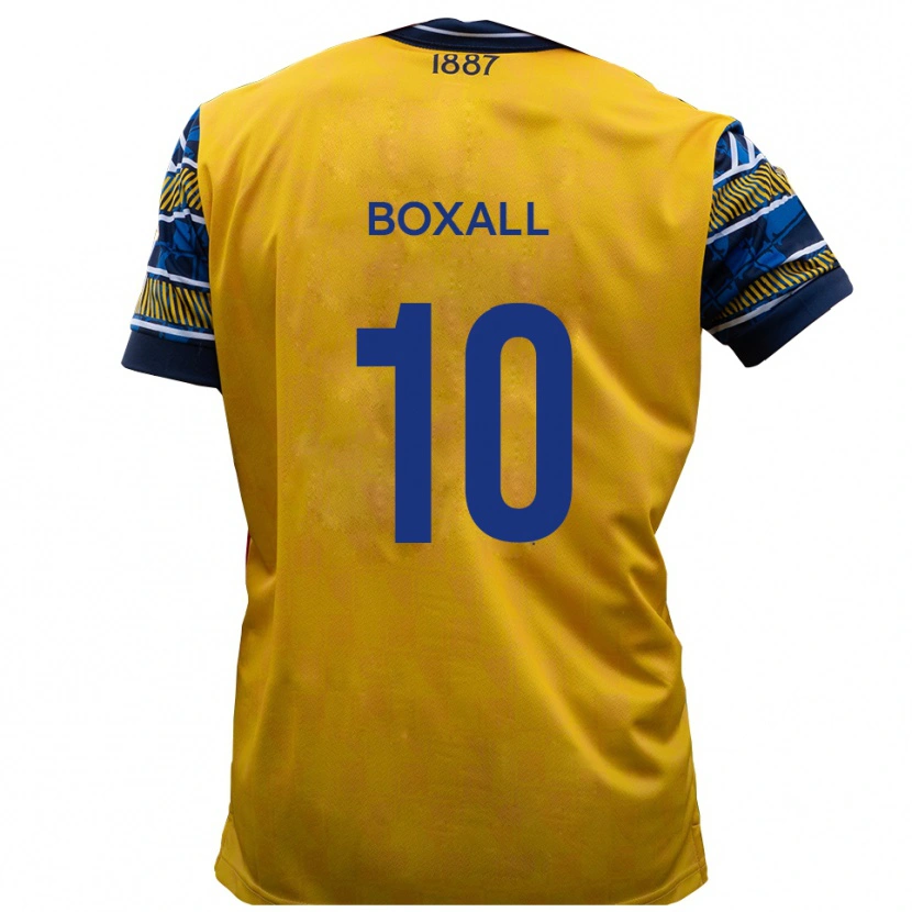 Danxen Børn Lucas Boxall #10 Gul Sort Udebane Spillertrøjer 2025/26 Trøje T-Shirt