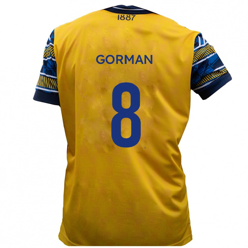 Danxen Børn Dale Gorman #8 Gul Sort Udebane Spillertrøjer 2025/26 Trøje T-Shirt