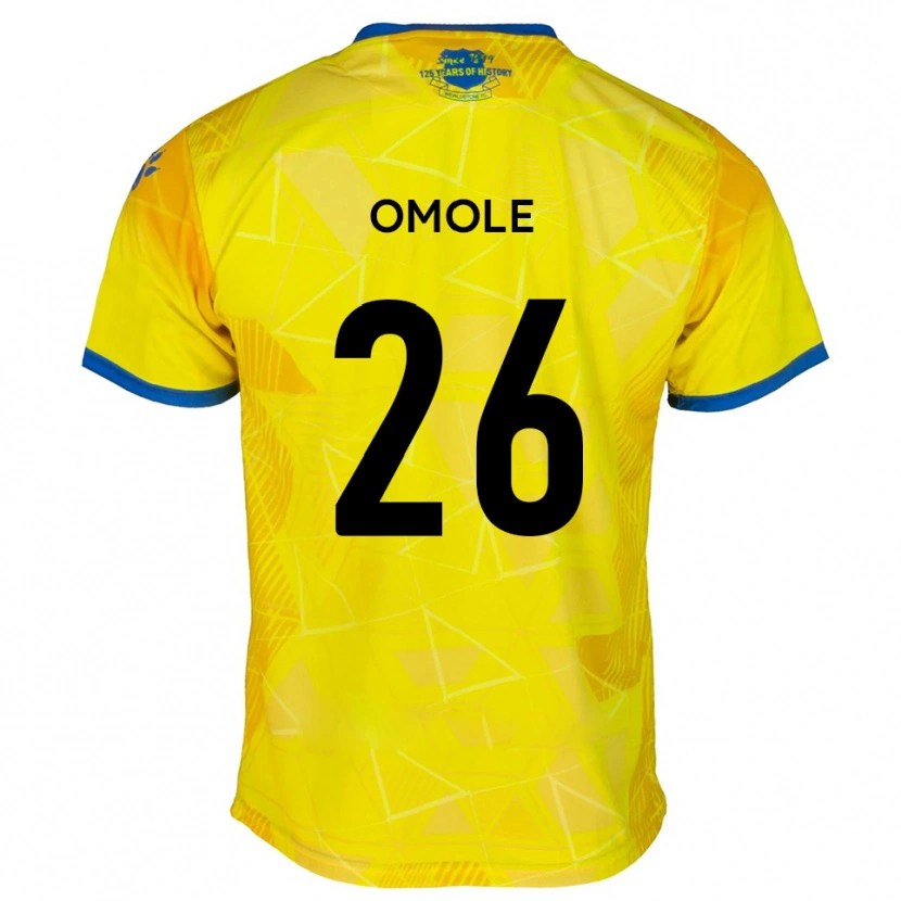 Danxen Børn Tobi Omole #26 Gul Blå Udebane Spillertrøjer 2025/26 Trøje T-Shirt