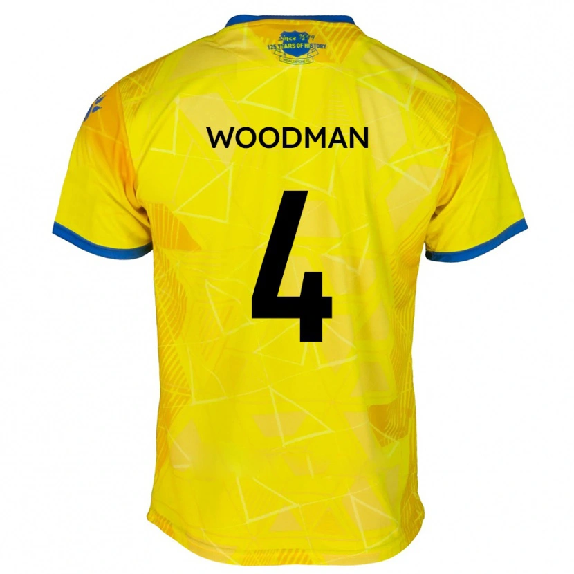 Danxen Børn Deon Woodman #4 Gul Blå Udebane Spillertrøjer 2025/26 Trøje T-Shirt
